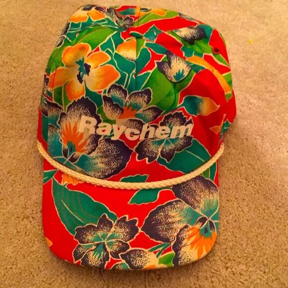 Raychem Vintage Tropical Floral Print SnapBack Hat Cap - Picture 1 of 5